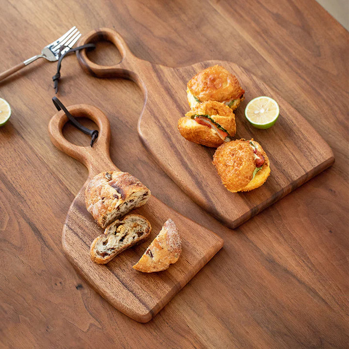 Set of 2 Wooden Cutting Boards in Walnut Finish
