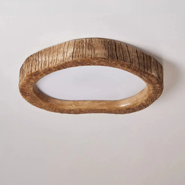 Wood-Effect LED Ceiling Light in Rustic Style
