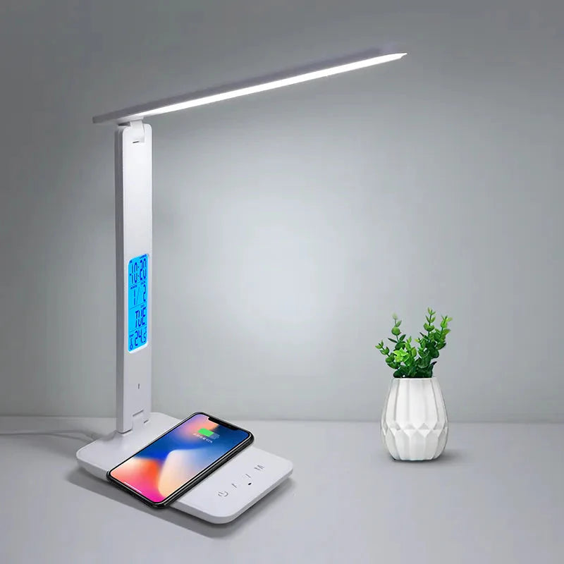 Smart LED Desk Lamp with Touch Control & Wireless Charging