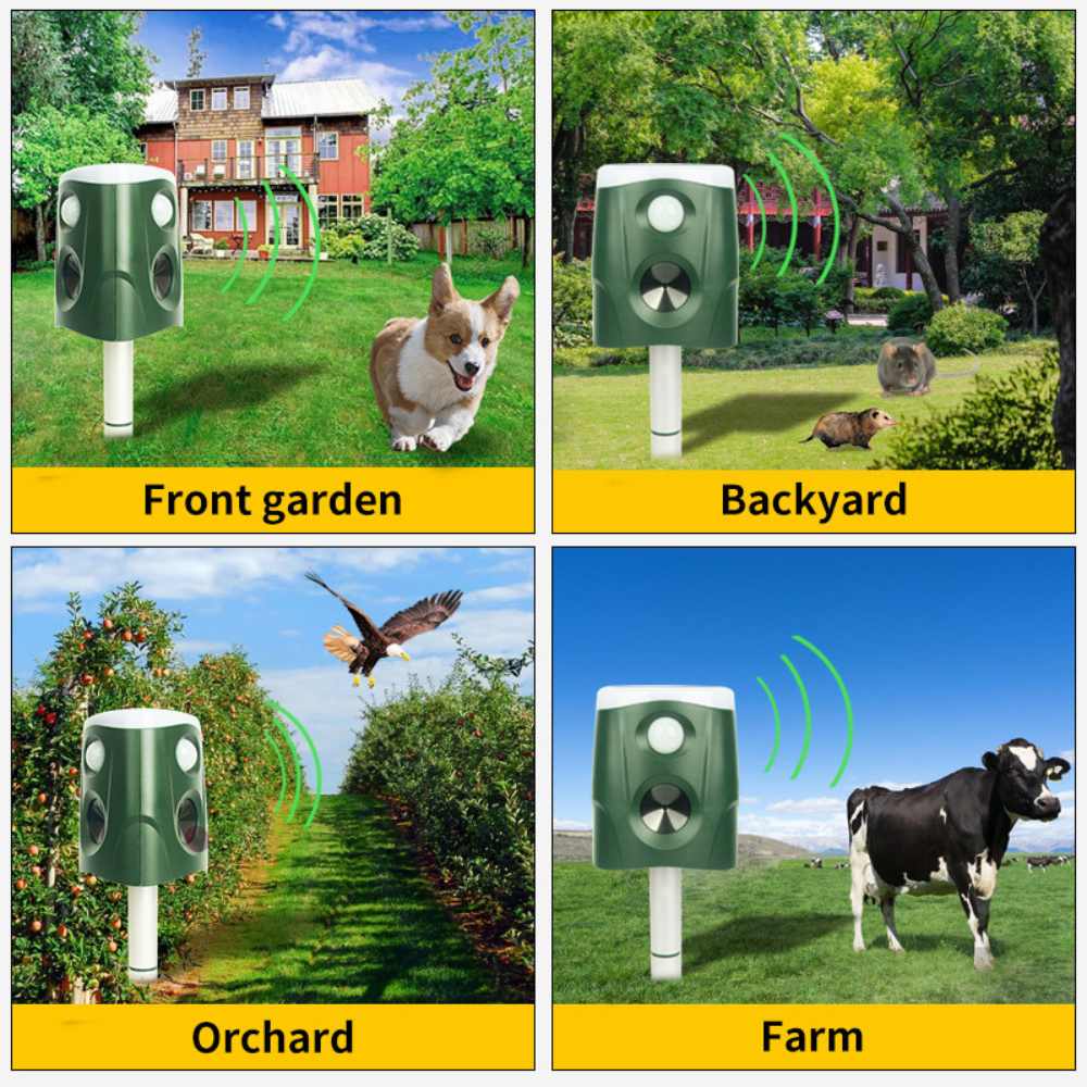 All-Around Animal Deterrent: 3-in-1 Ultrasonic Solution