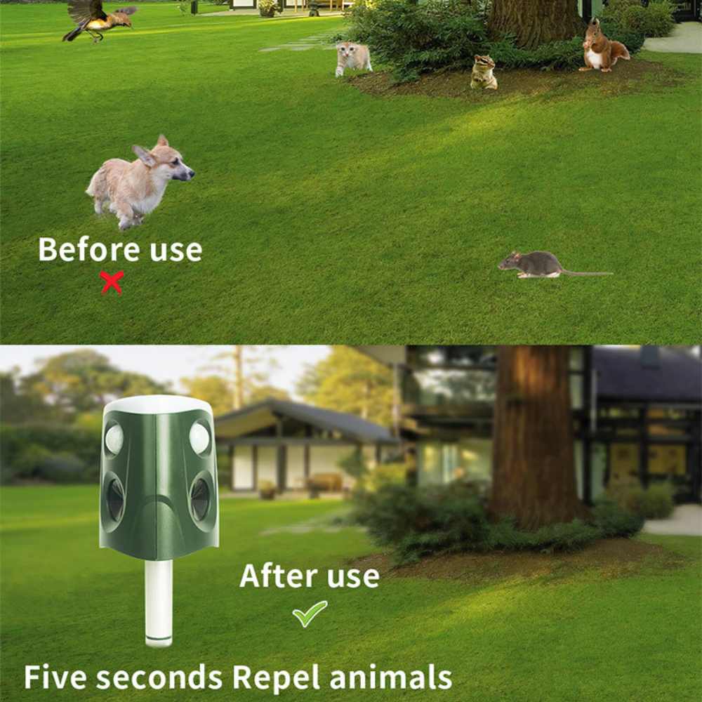 All-Around Animal Deterrent: 3-in-1 Ultrasonic Solution