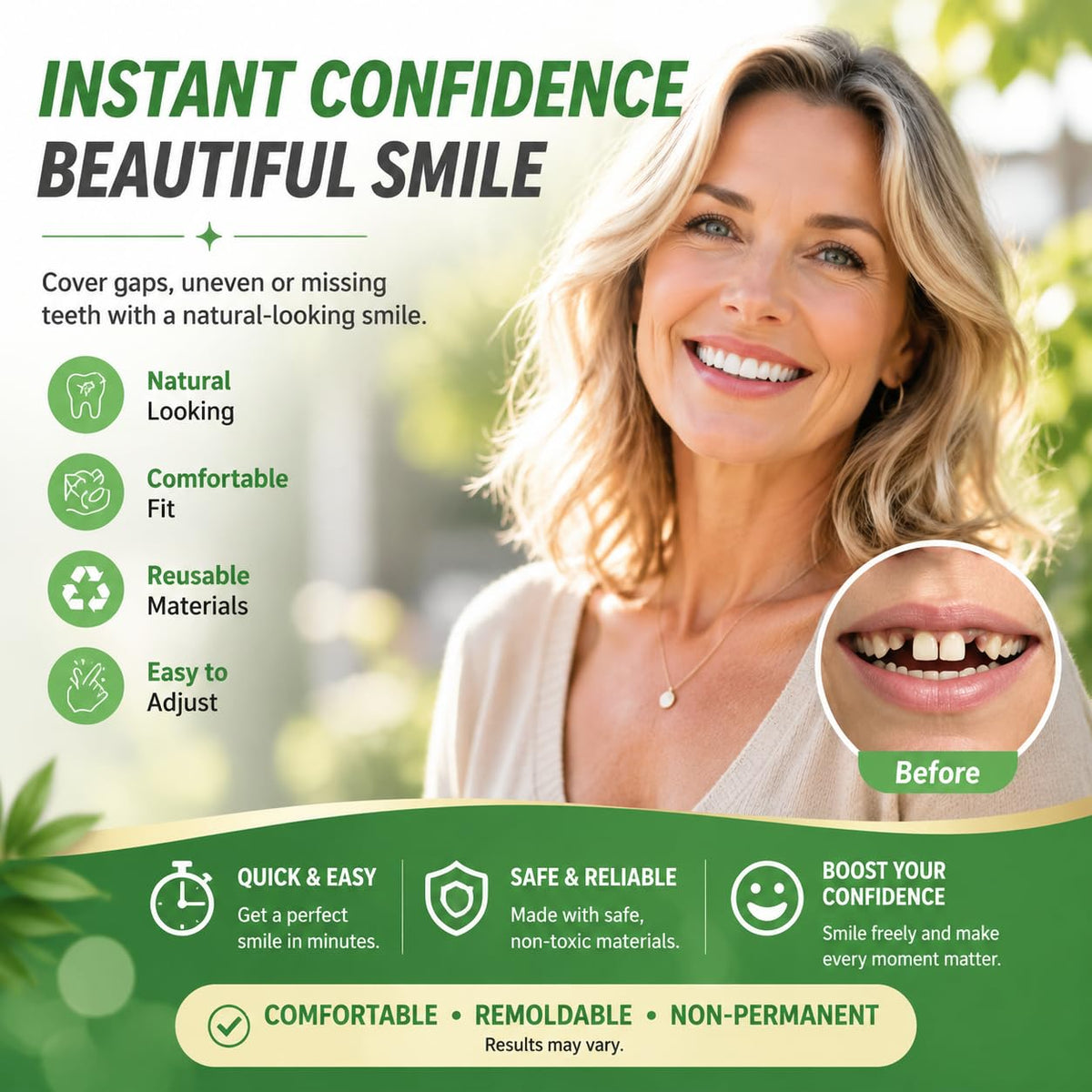 Brilliant Smile Kit | Custom Fit Temporary Tooth Replacement