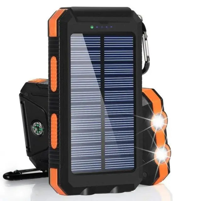 EcoSmart Solar Battery Charger with 20000mAh Power & LED Light