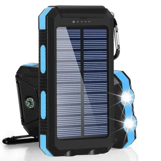 EcoSmart Solar Battery Charger with 20000mAh Power & LED Light