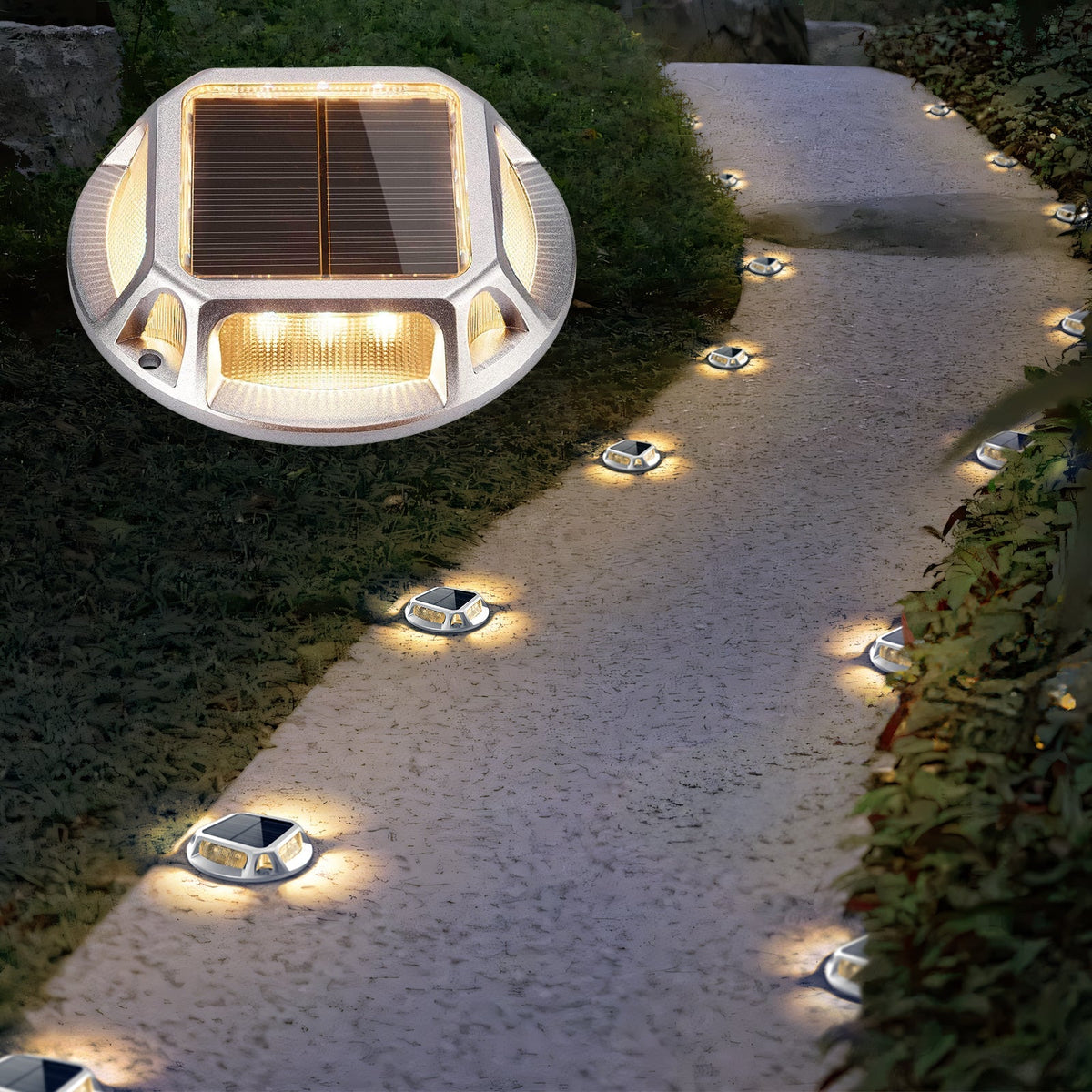 Eco-Friendly Solar Pathway Light with 12 LEDs and Waterproof Design