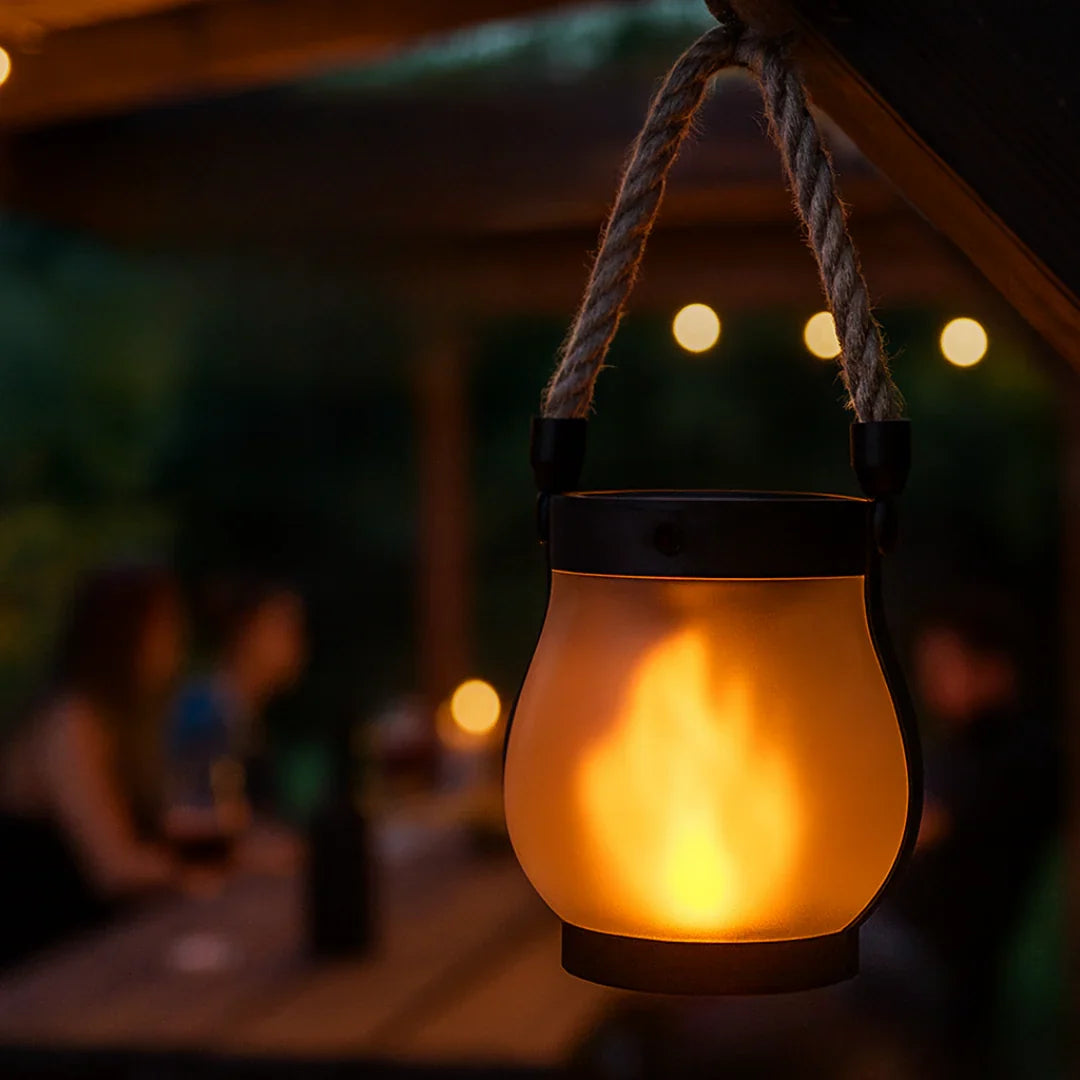 Solar Flicker Lantern, 22 LED Lights, 1500 mAh Rechargeable