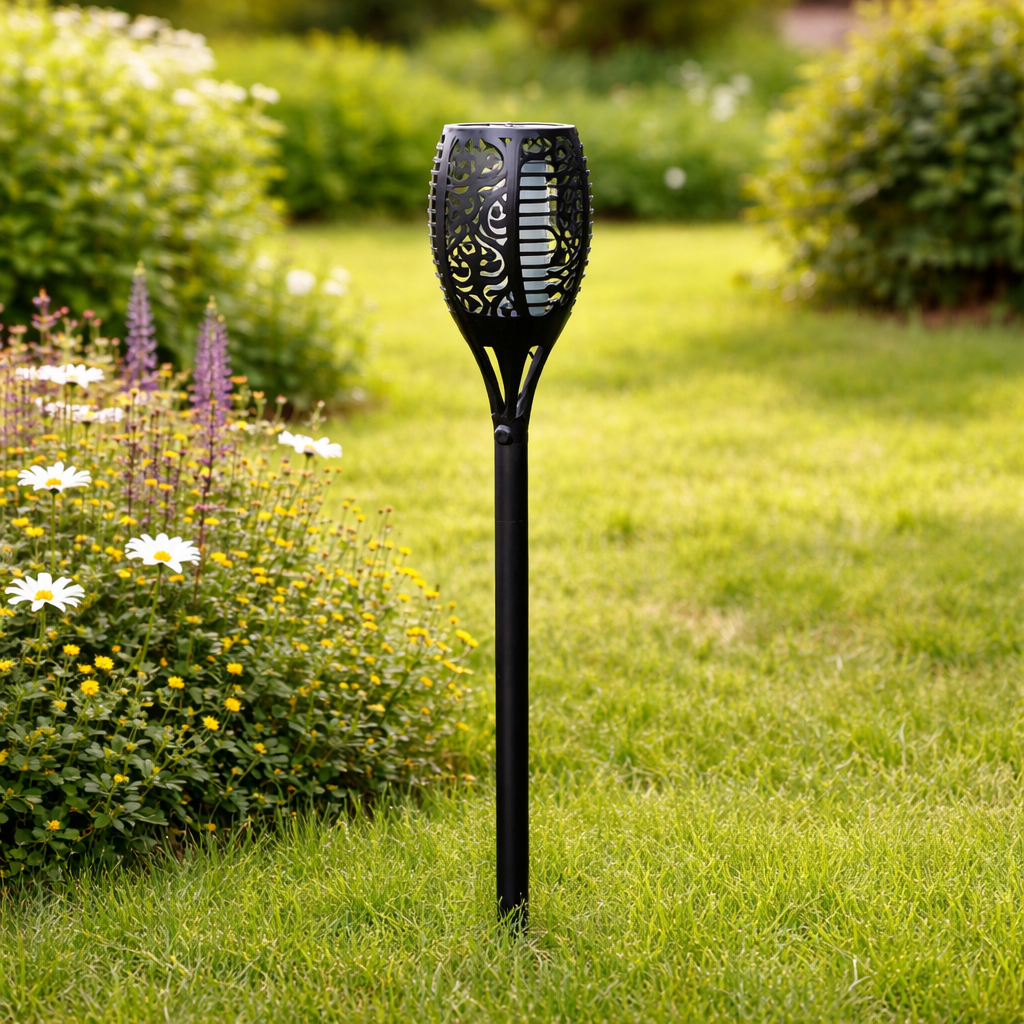 Outdoor Solar Torch Light with Flickering Flame Effect