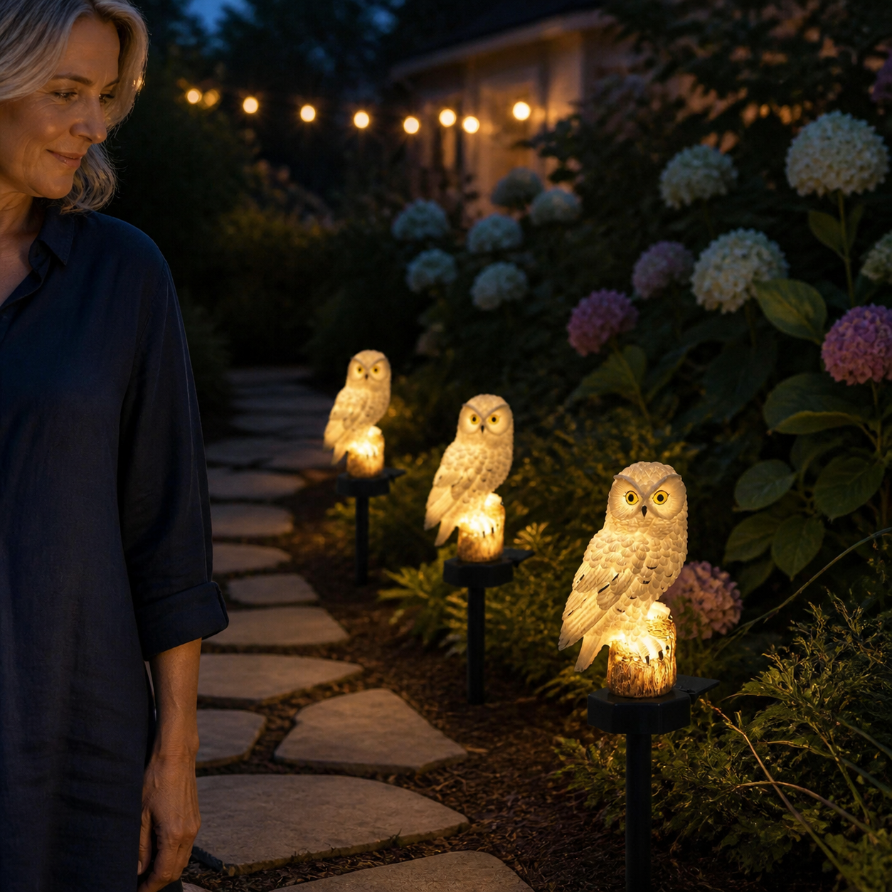 Enchanting Solar Garden Lantern | Handcrafted Owl Design with Automatic Light Sensor