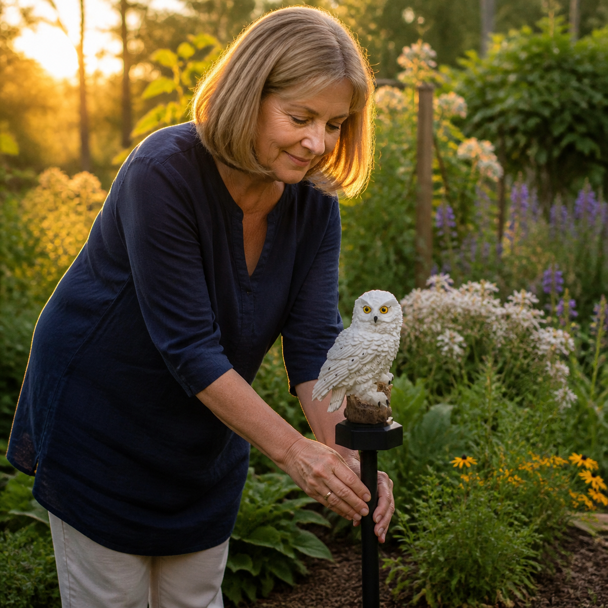 Enchanting Solar Garden Lantern | Handcrafted Owl Design with Automatic Light Sensor