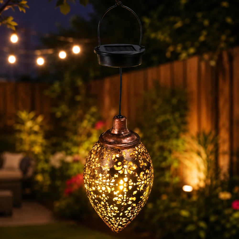 Illuminated Solar Lantern, Warm White LED, Outdoor Safe