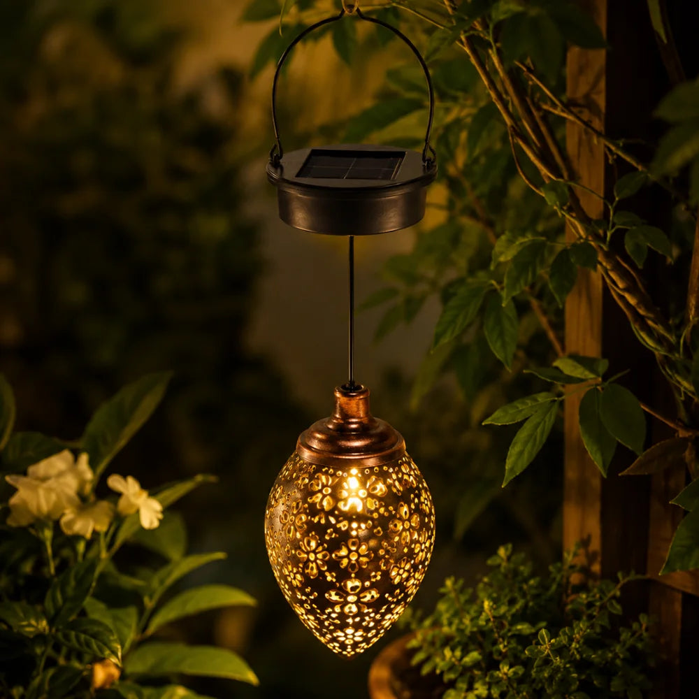 Illuminated Solar Lantern, Warm White LED, Outdoor Safe