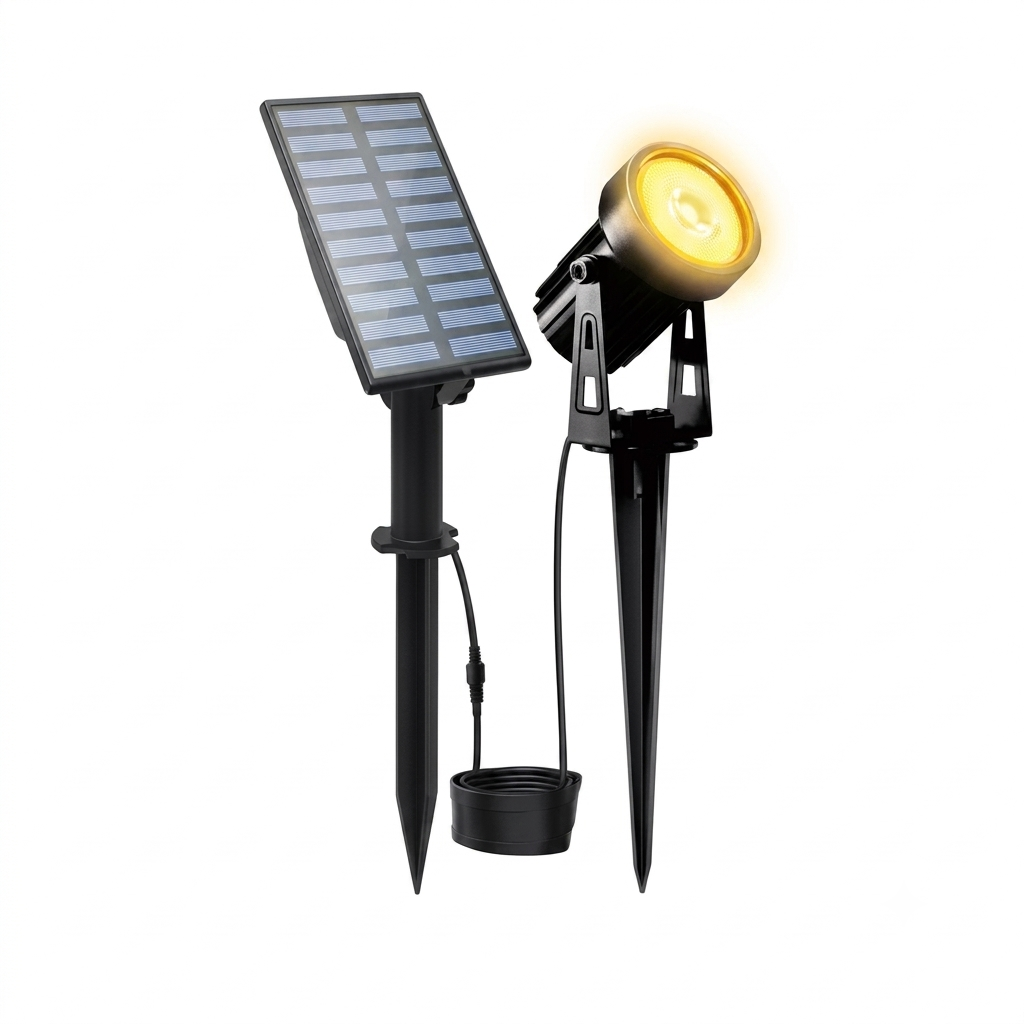 Eco-Friendly Solar LED Spotlight Set for Outdoor Illumination