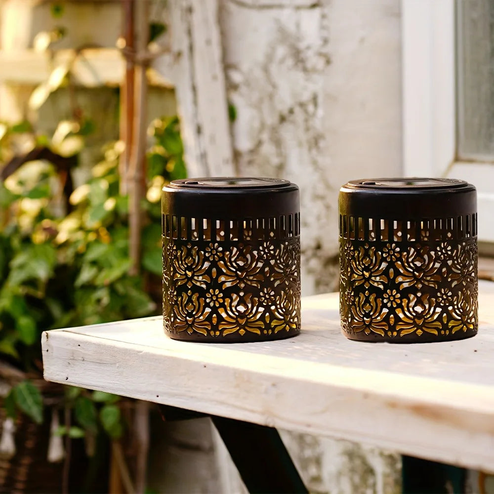 Eco-Friendly Solar Lantern with Floral Projection