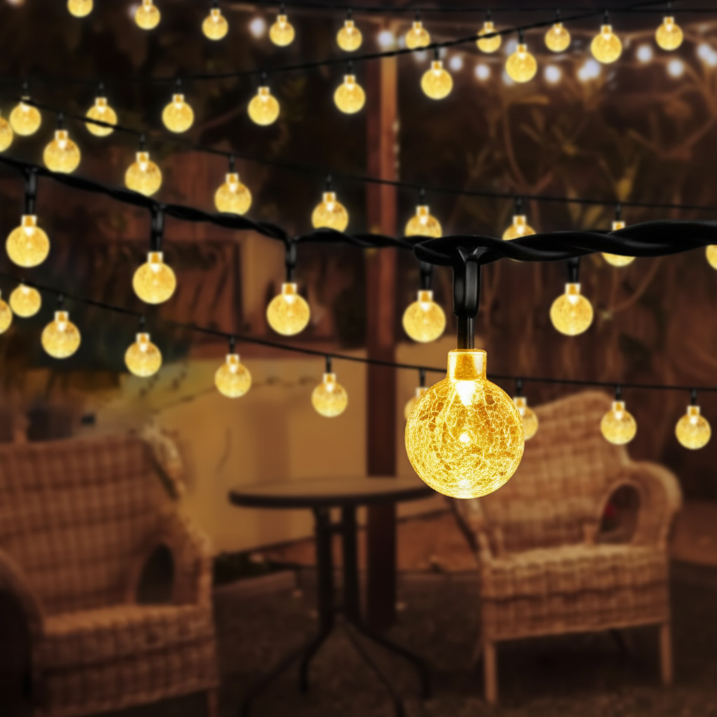 LED String Lights Powered by Solar Energy - Luminous Orbs