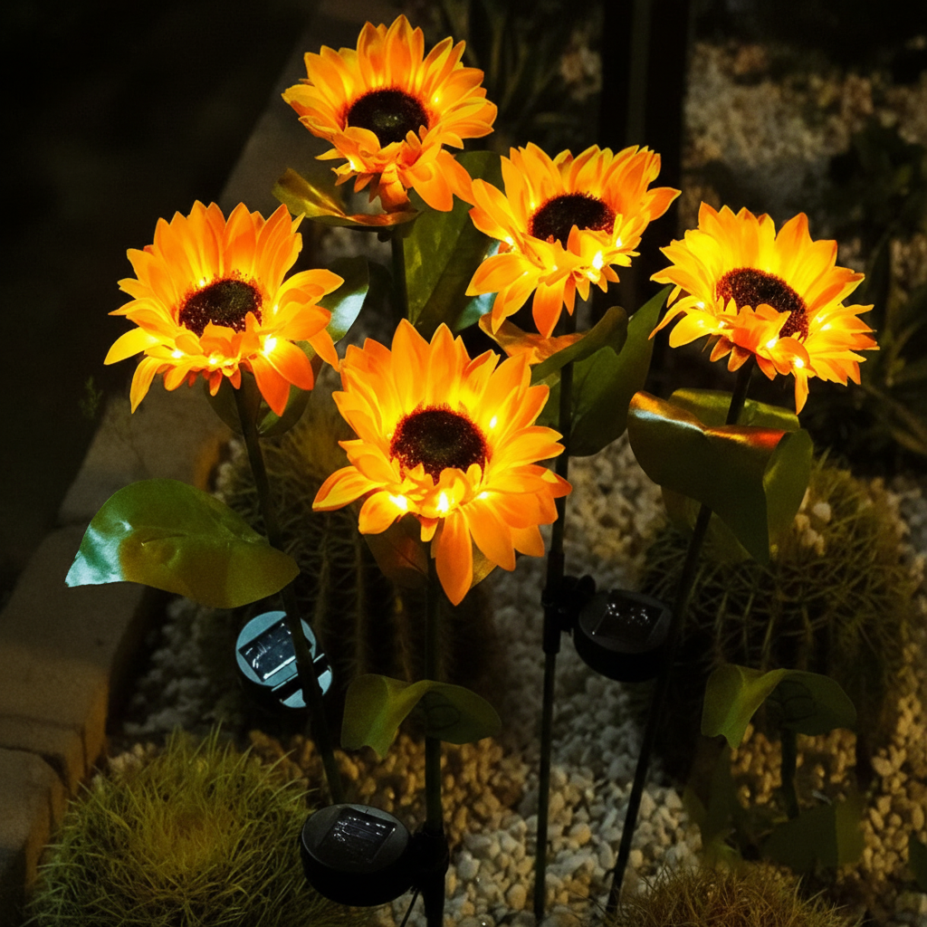 Decorative Sunflower with Solar Power - Solar Garden Accent