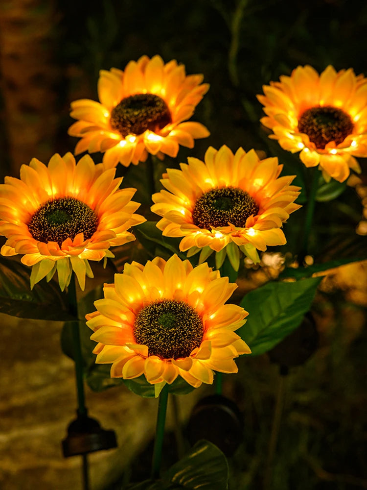Decorative Sunflower with Solar Power - Solar Garden Accent