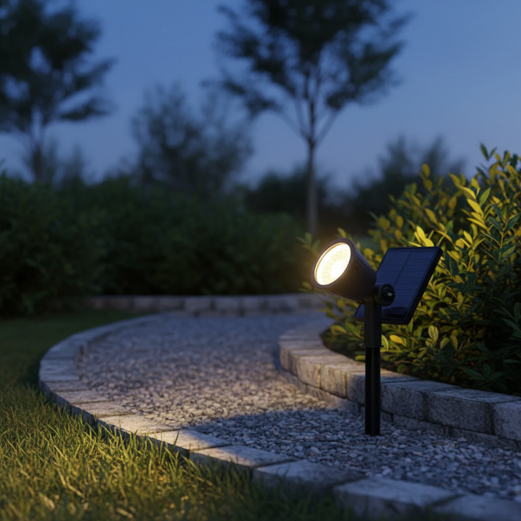 Stake-Mounted Solar Garden Spotlight
