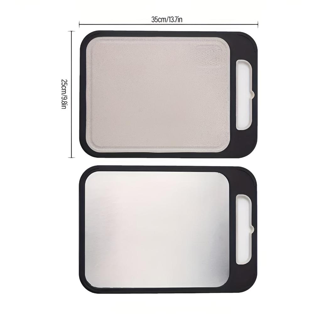 Premium Stainless Steel Cutting Board with Garlic Grinder