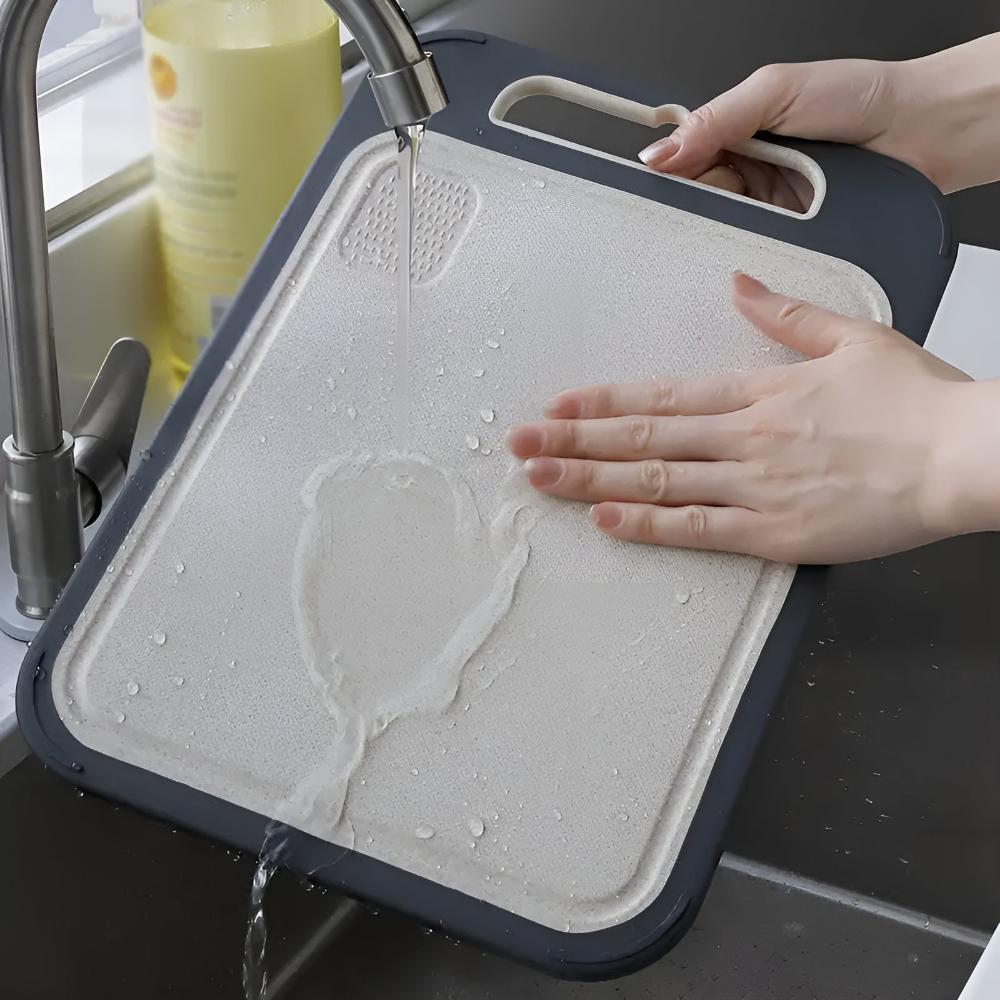 Premium Stainless Steel Cutting Board with Garlic Grinder
