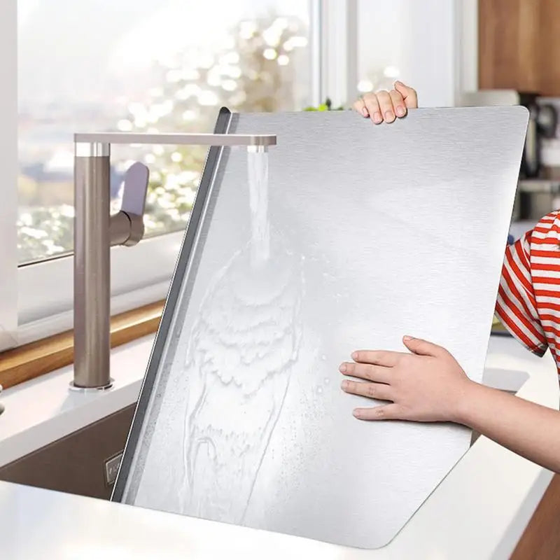 Premium Stainless Steel Cutting Board with Secure Grip Base