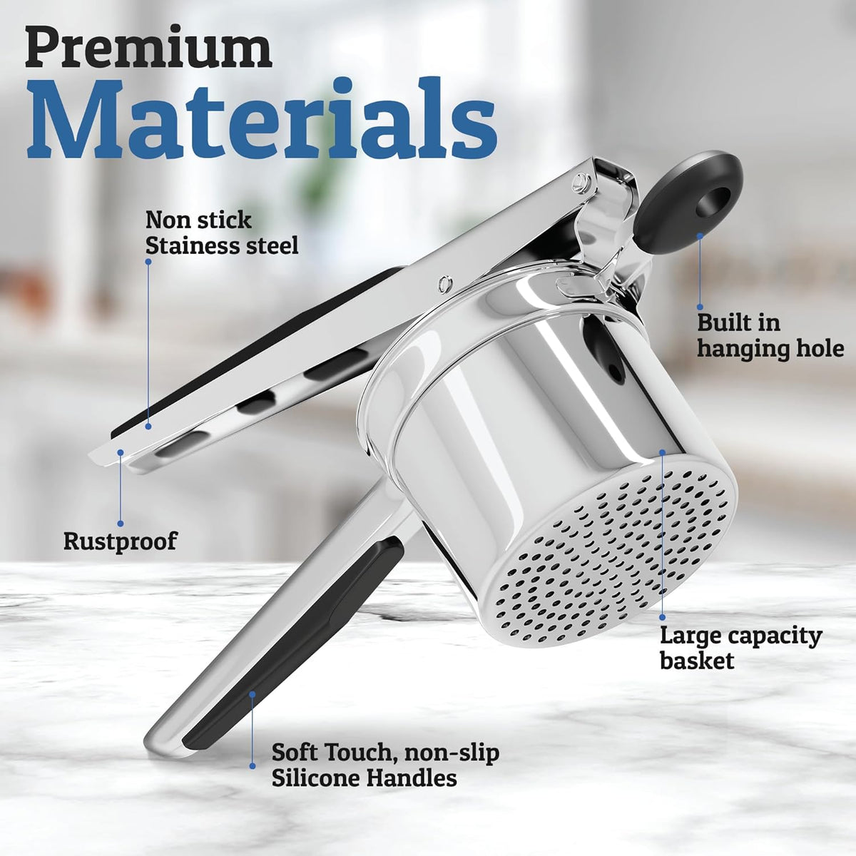 Premium Stainless Steel Potato Press for Creamy Mash