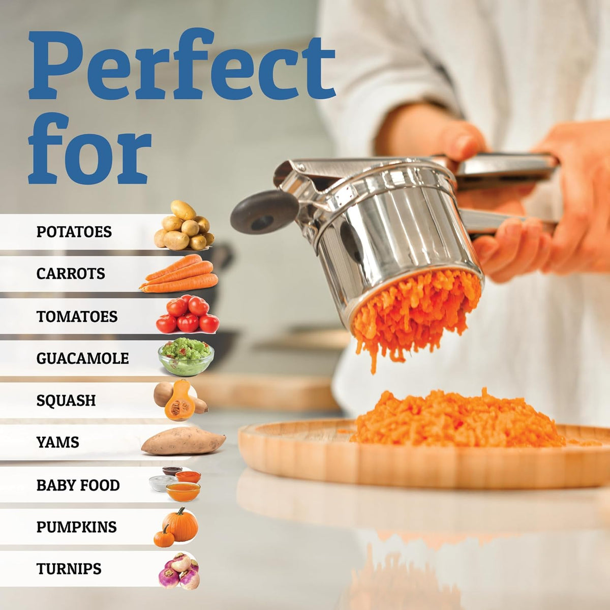 Premium Stainless Steel Potato Press for Creamy Mash