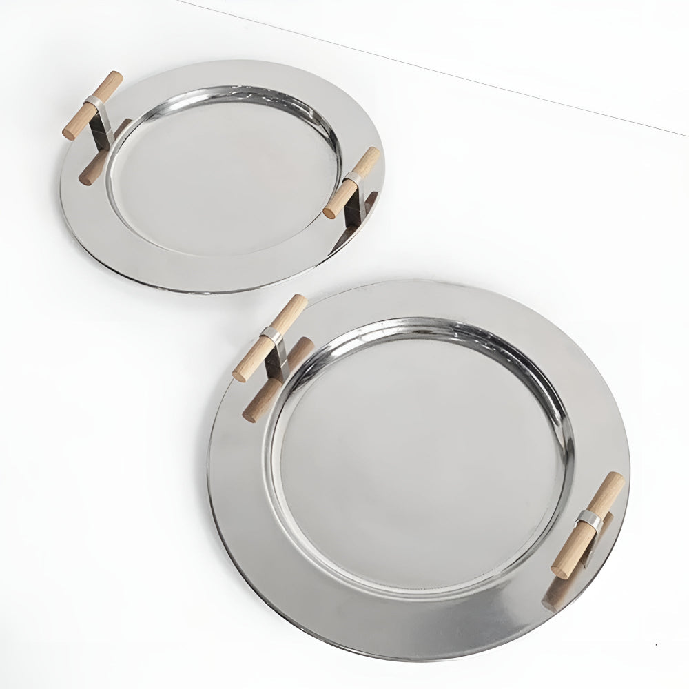 Elegant Round Tray with Easy-Grip Handles for Versatile Use
