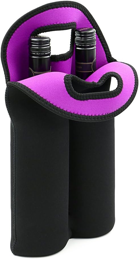 Chic Insulated Wine Tote | Two-Bottle Neoprene Carrier for Travel