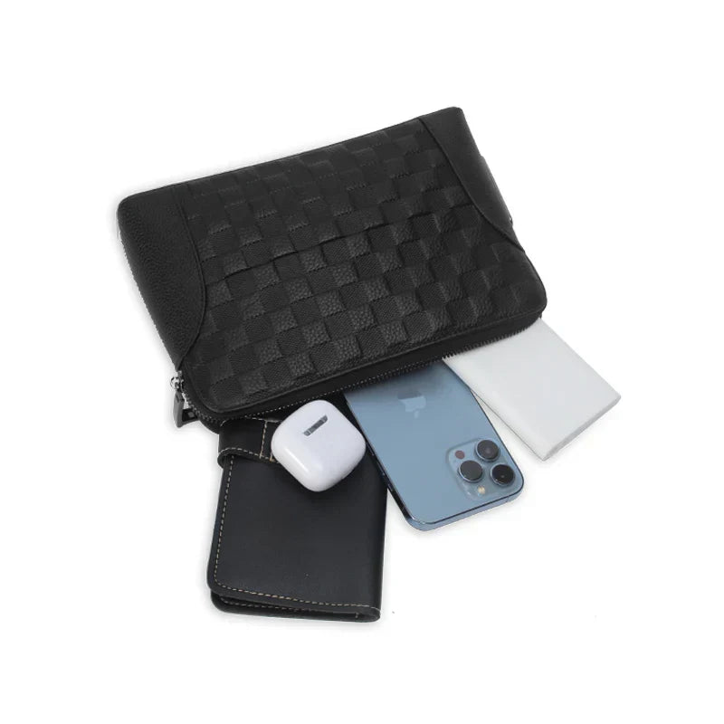 Elegant Leather Purse with Biometric Security Lock