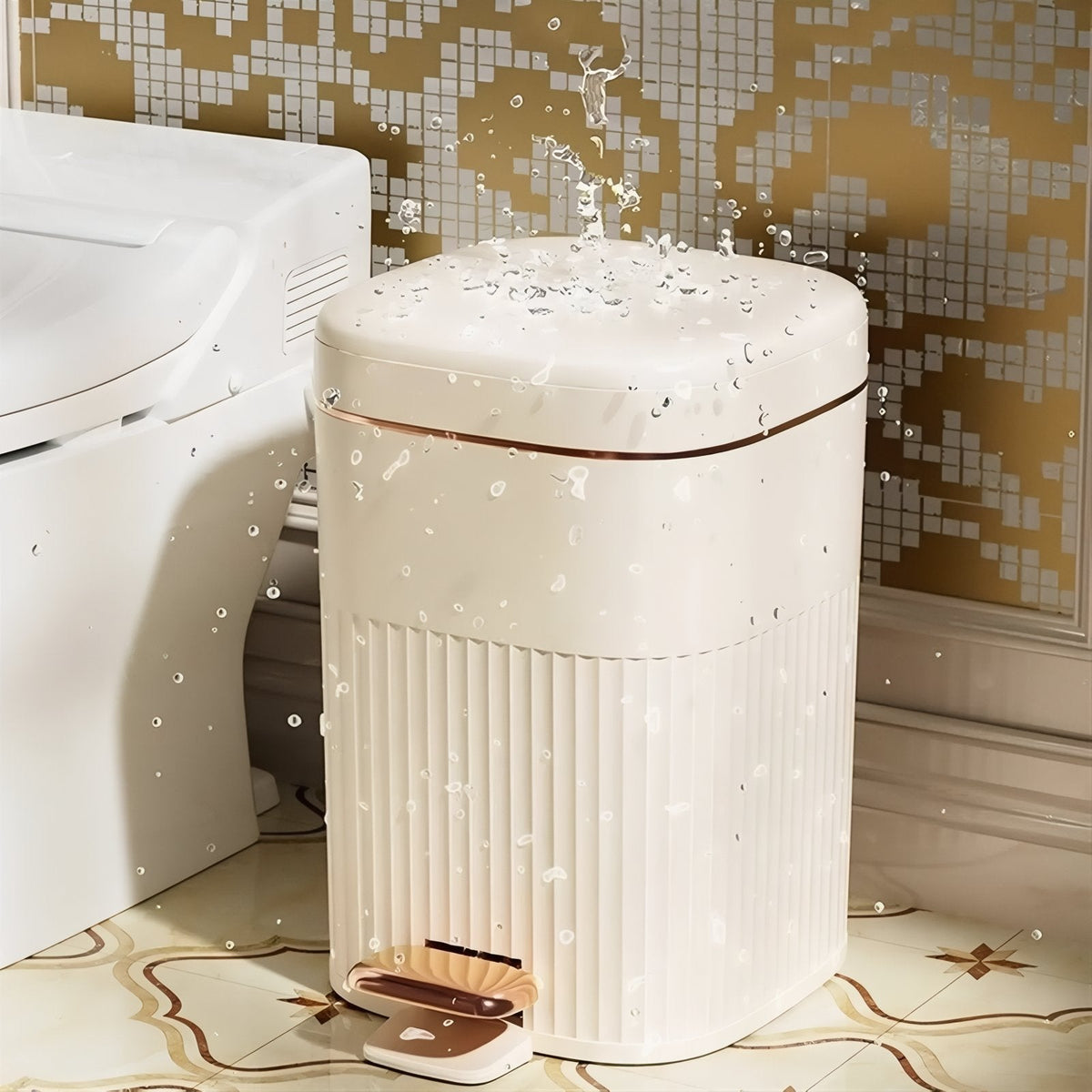 Hands-Free Modern Pedal Trash Bin for Home Use