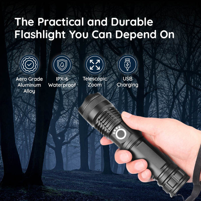 UltraBright USB Rechargeable Tactical Flashlight