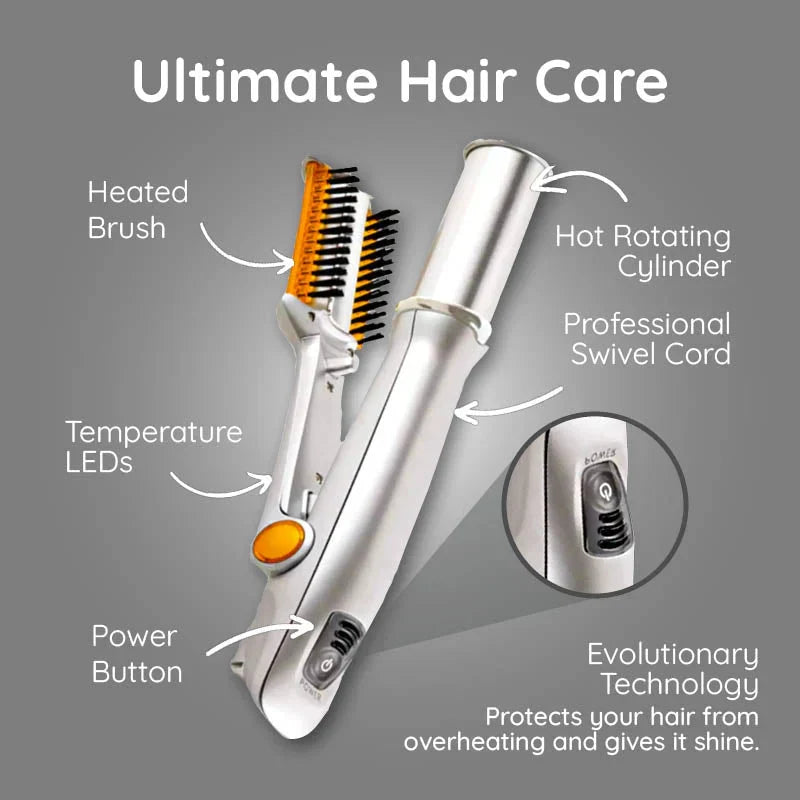 Versatile 2-in-1 Rotating Hair Styling Brush