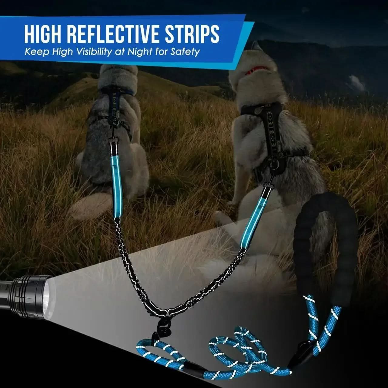 Dual Dog Walking Leash with 360° Swivel & Comfort Grip