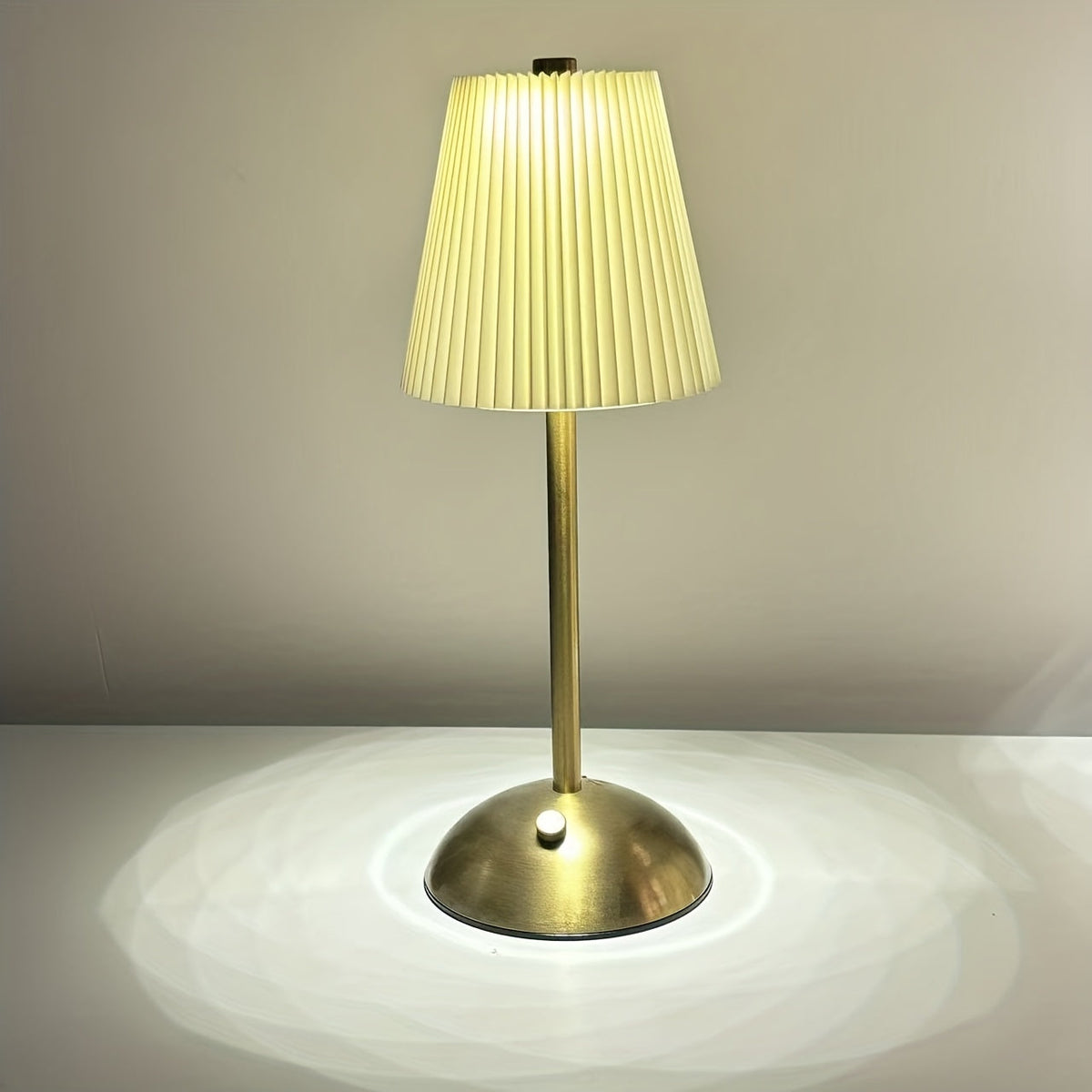 Cordless Touch-Control LED Table Lamp with Fabric Shade