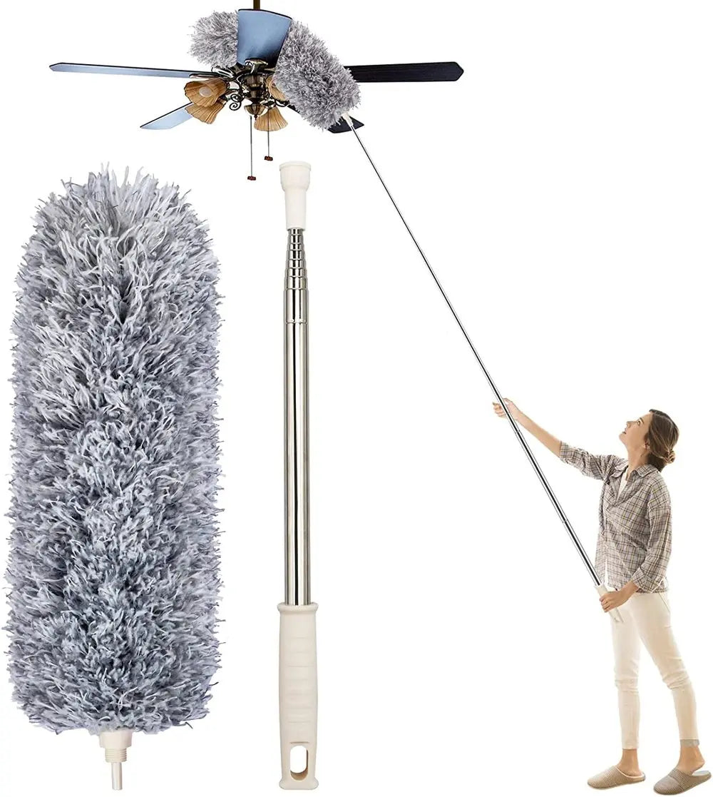 Extendable Cleaning Tool with Flexible Microfiber Head