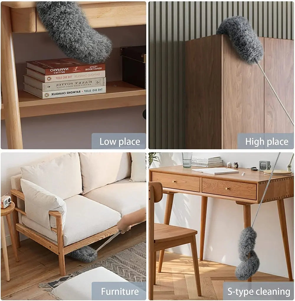 Extendable Cleaning Tool with Flexible Microfiber Head