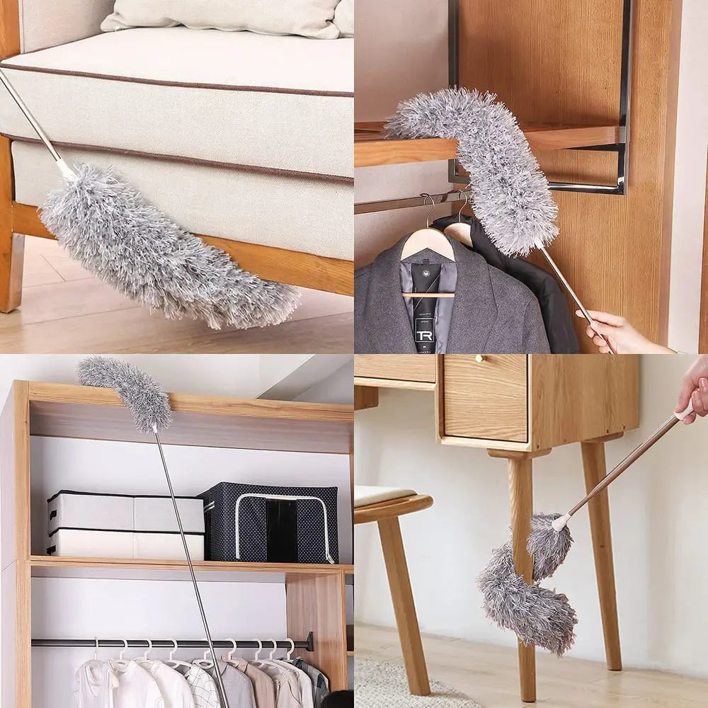 Extendable Cleaning Tool with Flexible Microfiber Head