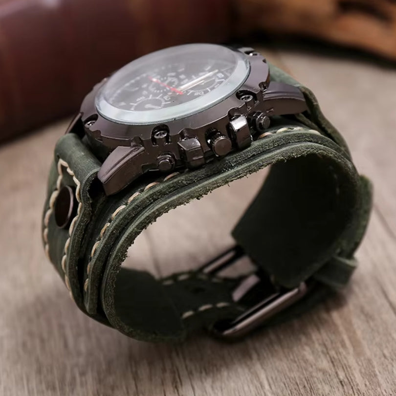 Sophisticated Timepiece | Premium Leather Watch with Glow-in-the-Dark Hands