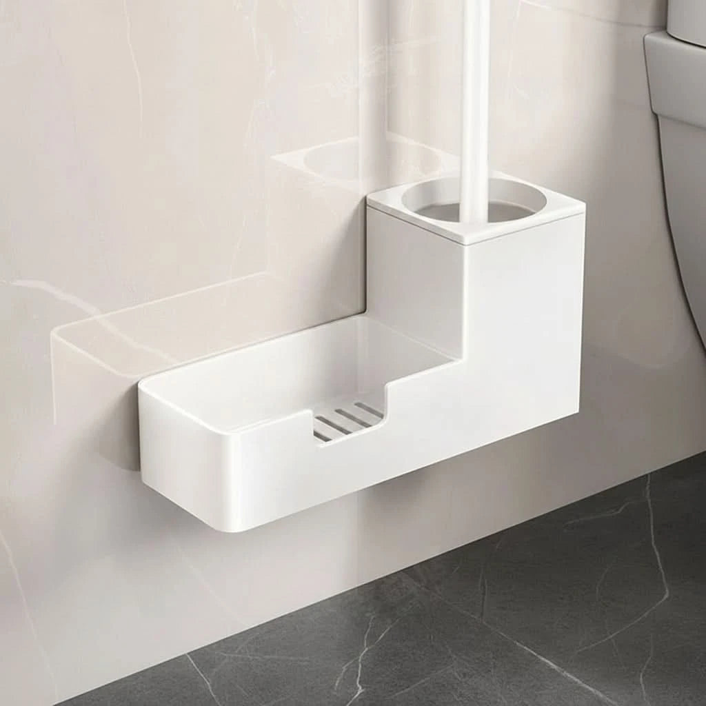 Compact Toilet Cleaning Brush with Ergonomic Holder