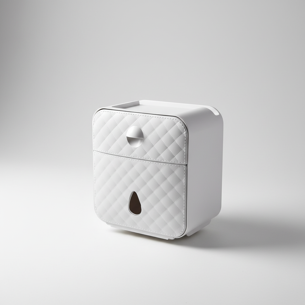 Toilet Paper Holder with Shelf - Safe Roll Dispenser