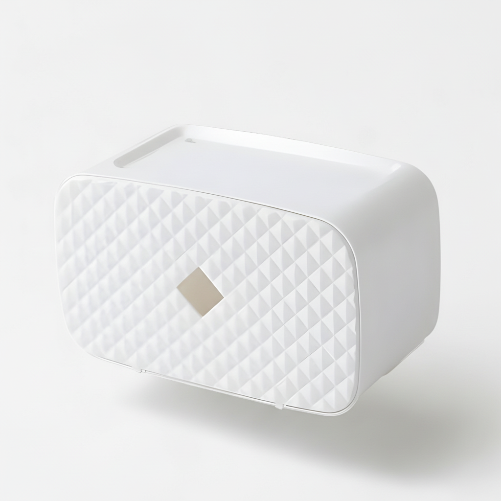 Toilet Paper Holder with Shelf - Safe Roll Dispenser