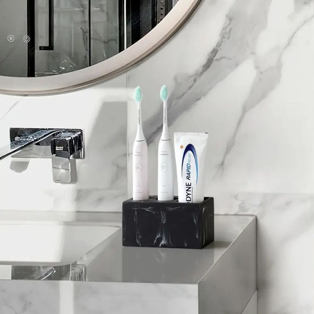 Elegant Bathroom Toothbrush Organizer with Matte Finish