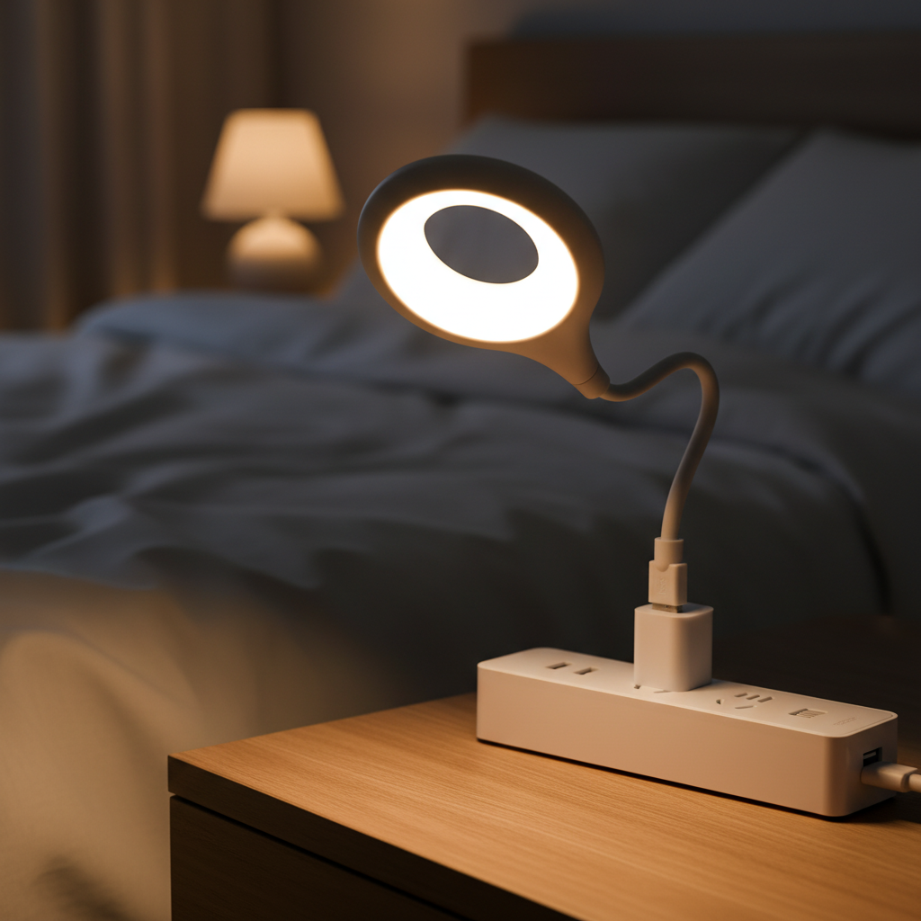 Compact LED Night Light for Bedside Use