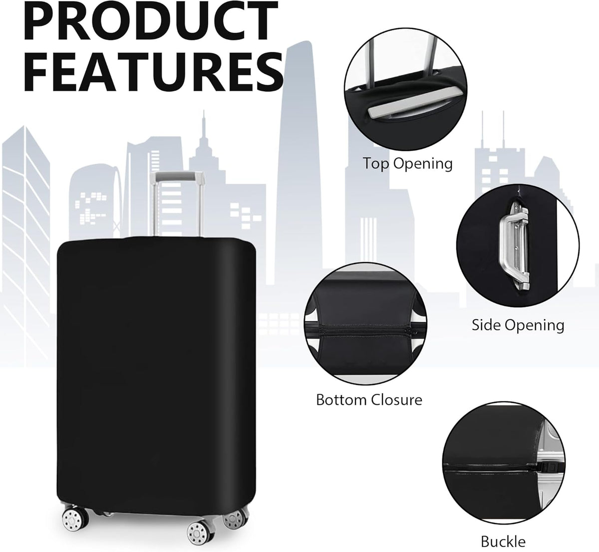 LuggageShield | 3-Piece Flexible Travel Suitcase Cover Set