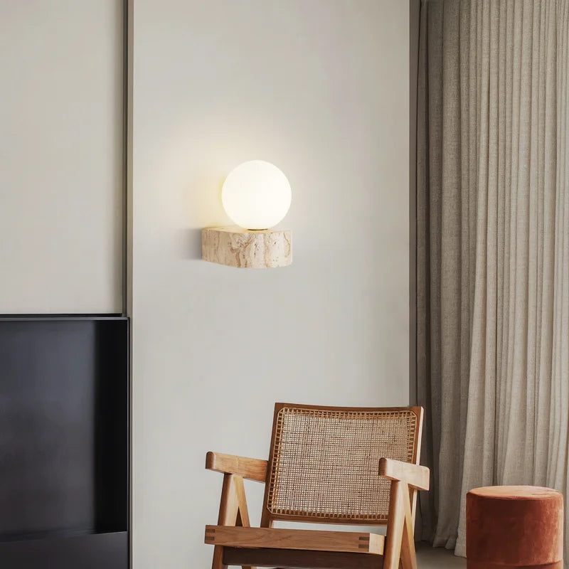 Natural Stone Wall Sconce for Serene Illumination