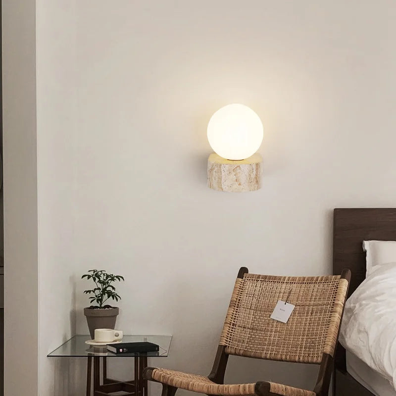 Natural Stone Wall Sconce for Serene Illumination