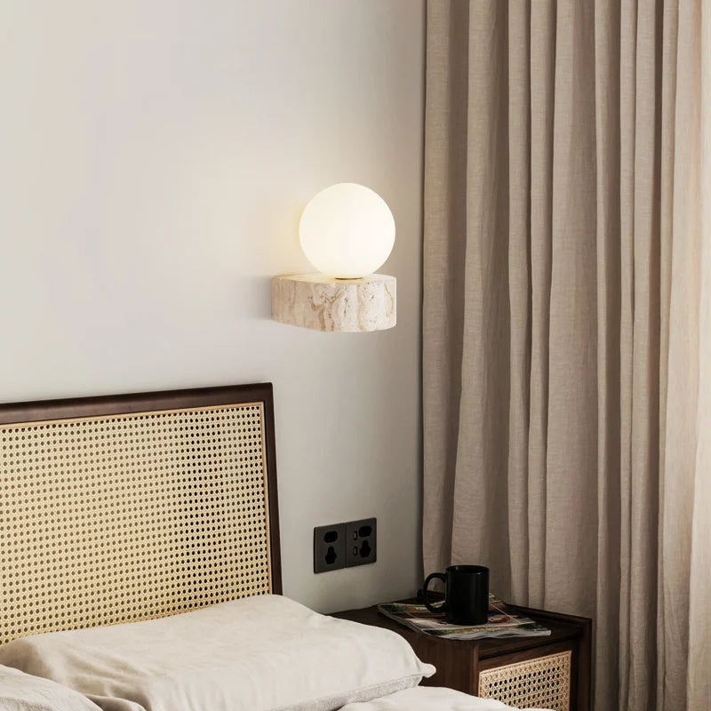 Natural Stone Wall Sconce for Serene Illumination