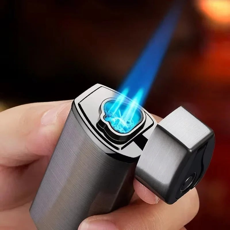 Trio Flame Igniter with USB Rechargeable Feature | Elegant Metal Design for Candles and Cigars