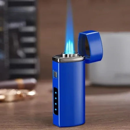 Trio Flame Igniter with USB Rechargeable Feature | Elegant Metal Design for Candles and Cigars