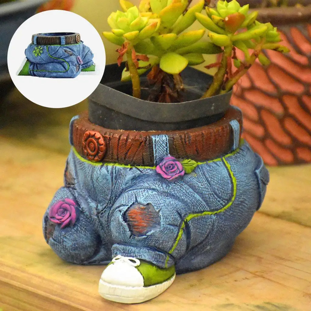 Succulent Planter Sculpture in Resin for Garden Decor